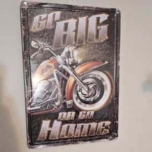 Motorcycle Metal Wall Art - Brown and Silver